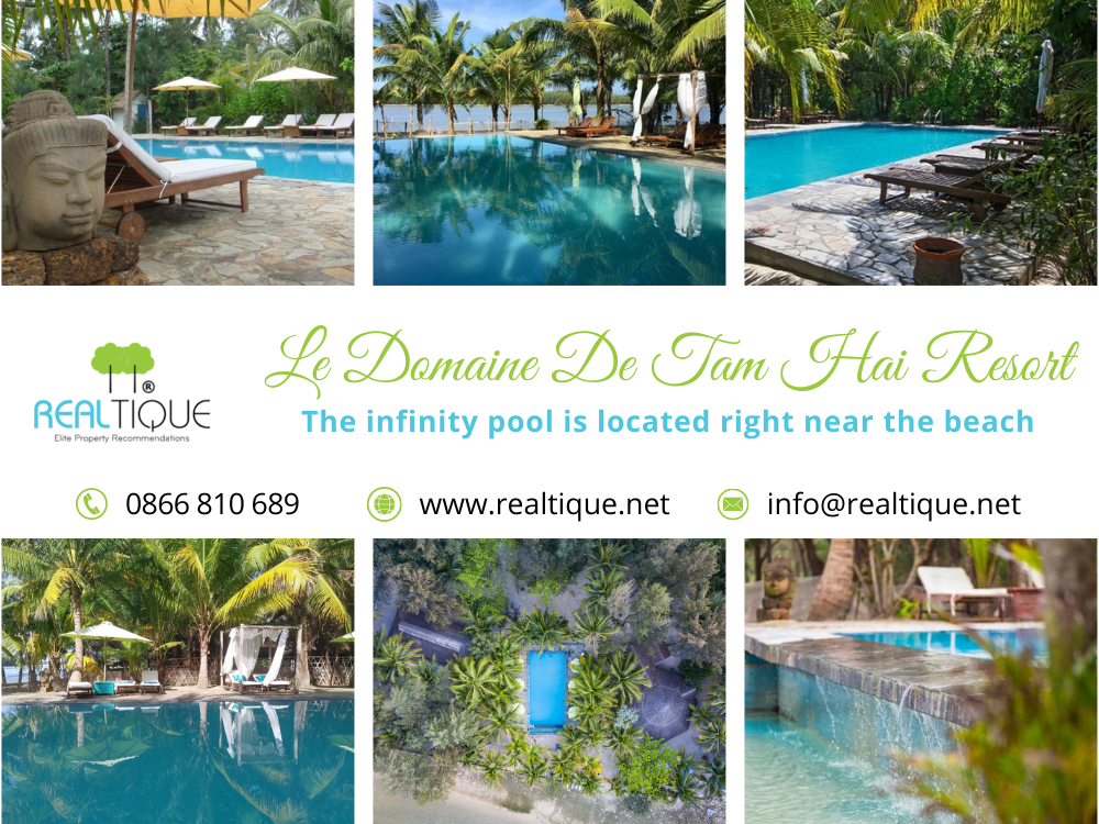 Tam Hai resort has an infinity pool with a beautiful sea view.