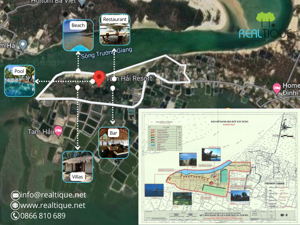 Location of Le Domaine De Tam Hai resort project on Tam Hai island, Quang Nam province