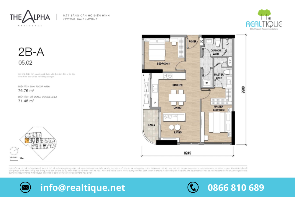 Floor plan of The Alpha Residence 2B - A
