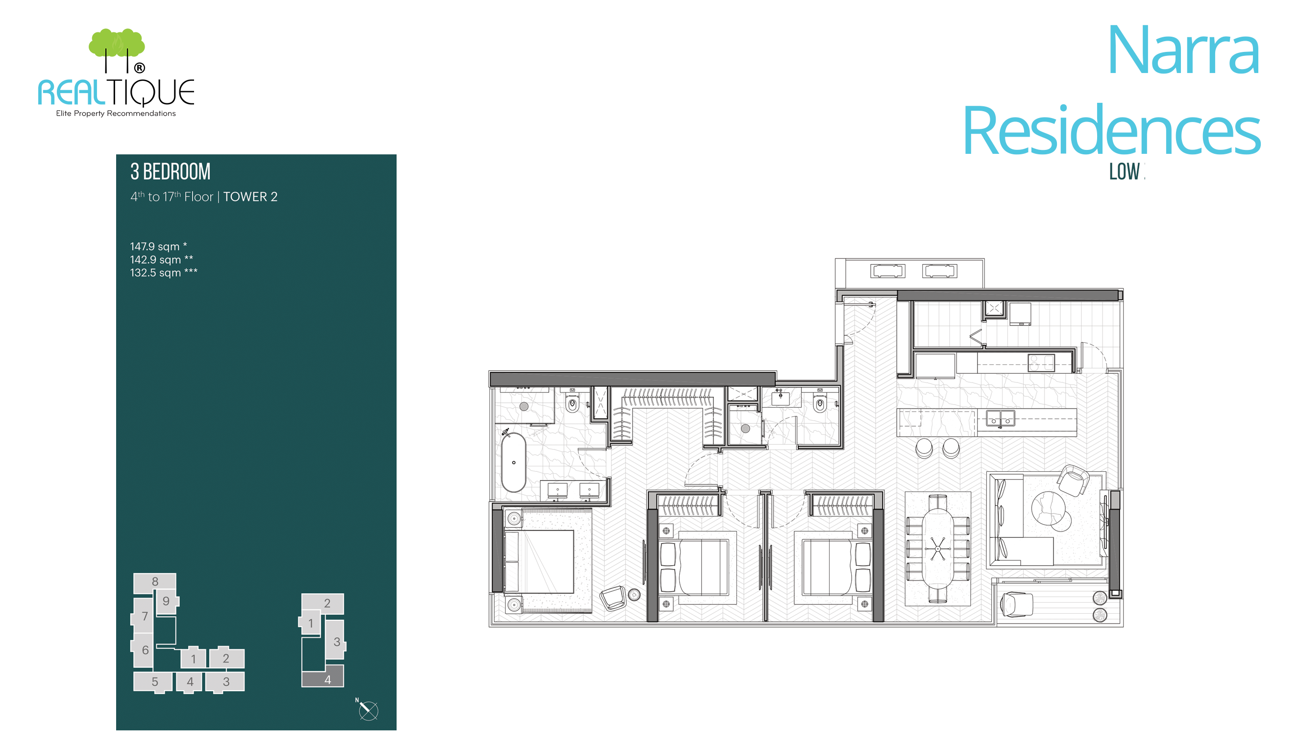 3 Bedroom Layout of Narra Residences (MU8)