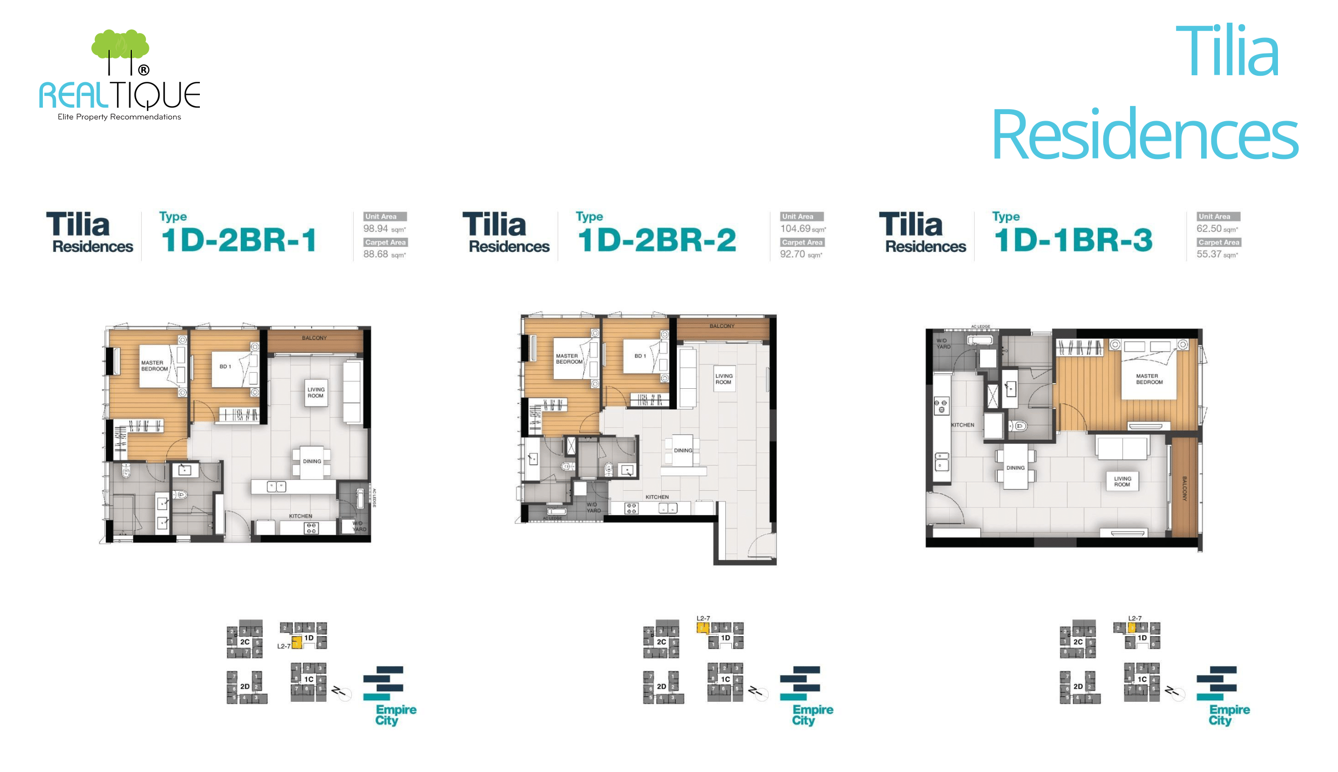 Detailed Layouts of T1D Tower of Tilia Residences (MU7)