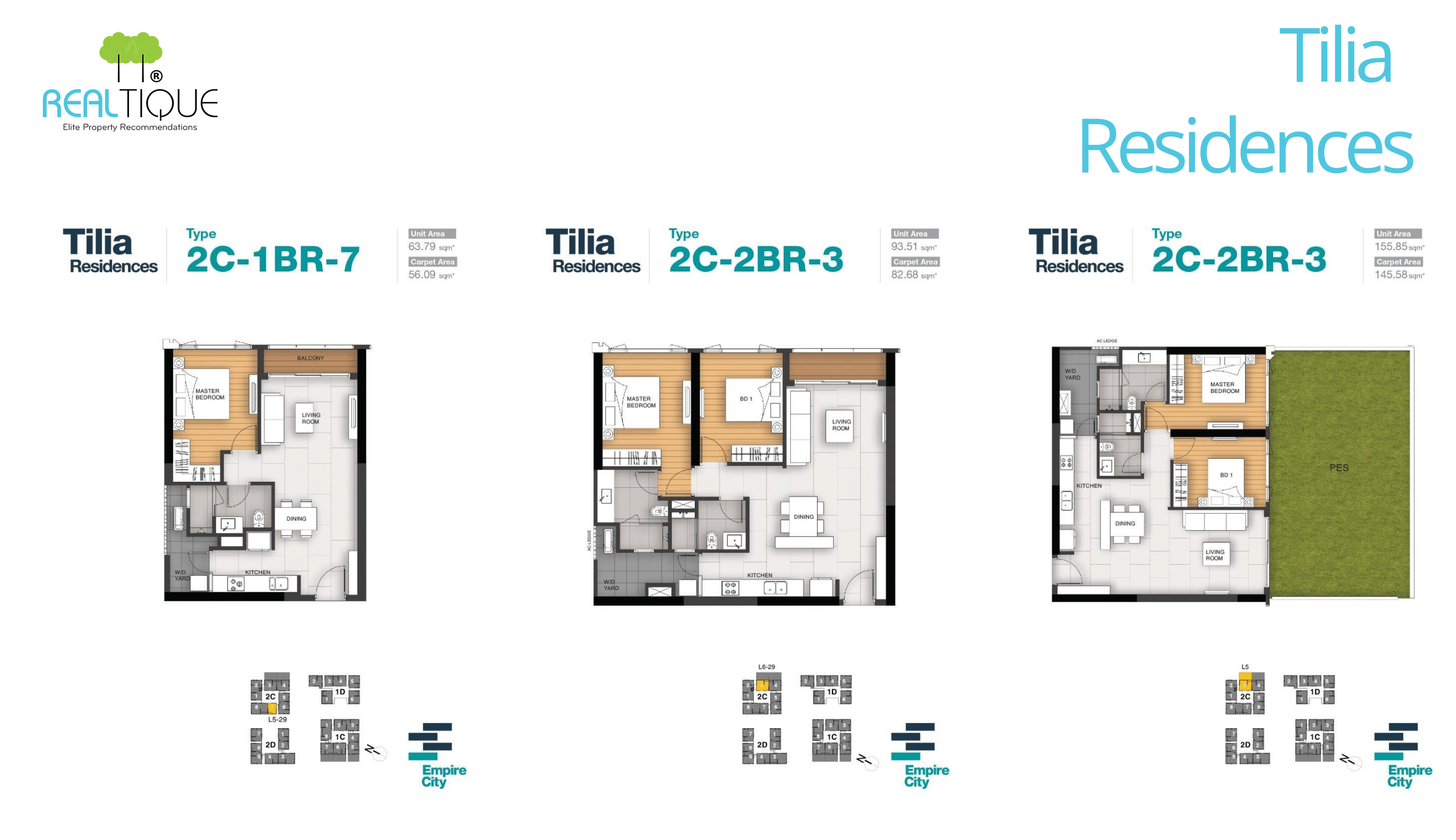 Detailed Layouts of T2C Tower of Tilia Residences (MU7)