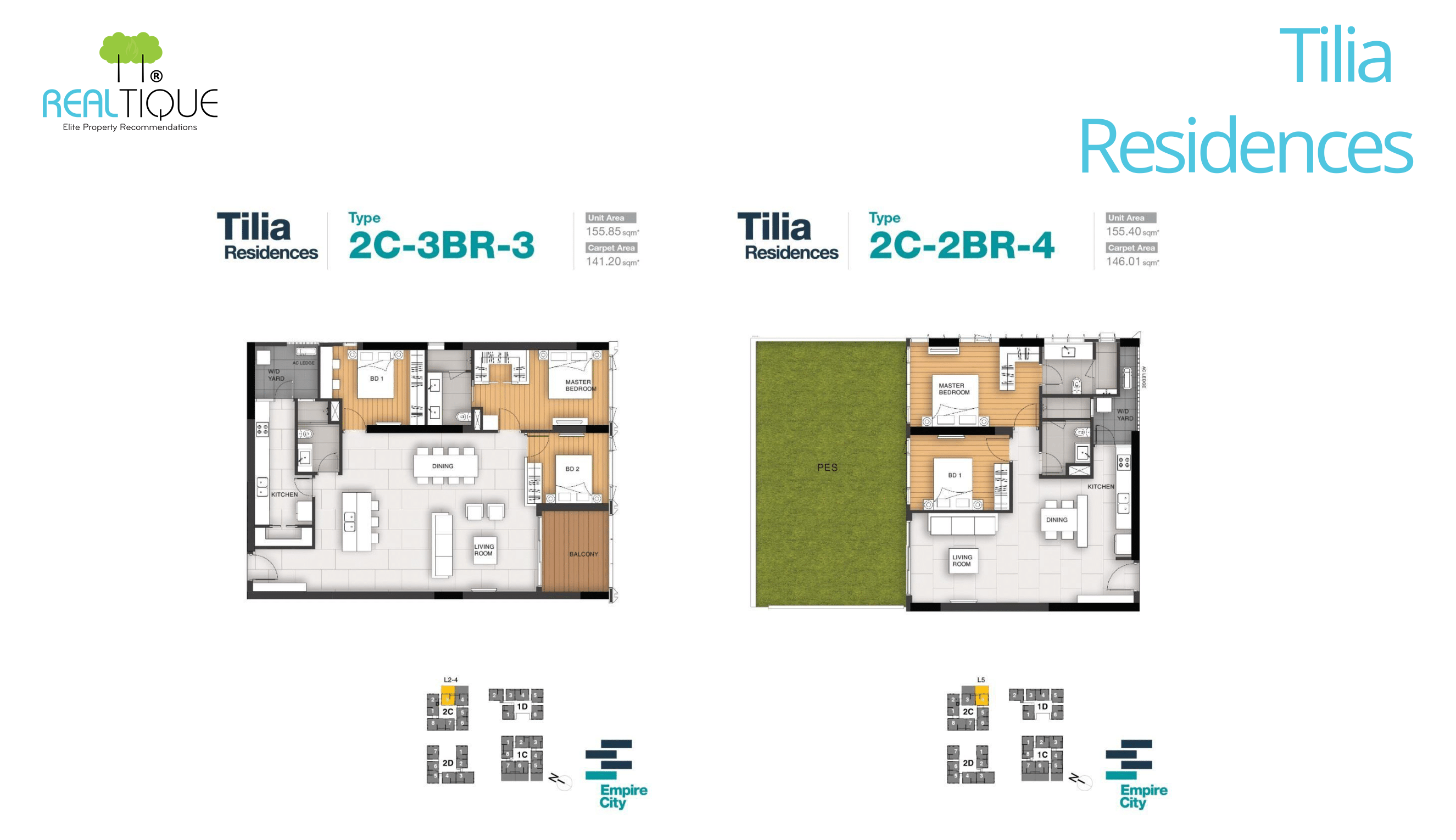 Detailed Layouts of T2C Tower of Tilia Residences (MU7)