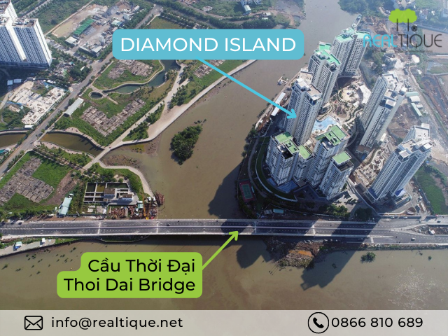 Convenient transportation by land and water at Diamond Island